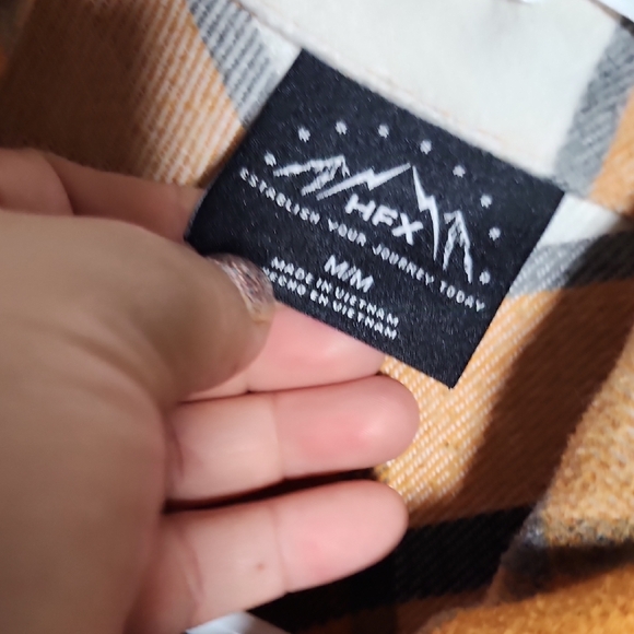 Men's Plaid Shirt Jacket - Orange and White - Picture 3 of 8